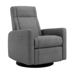 Rocking and Swivel PowerArmchair Nelly - Nexus Charcoal / Black - Motorized Electric