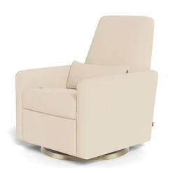 Rocking Glider Recliner Armchair Grano - Biscuit / Gold