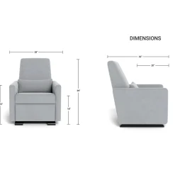 Rocking Glider Recliner Armchair Grano - Dune / Gold