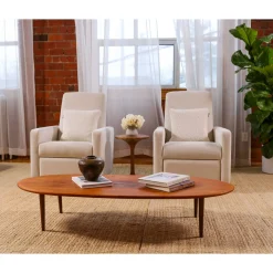 Rocking Glider Recliner Armchair Grano - Dune / Gold