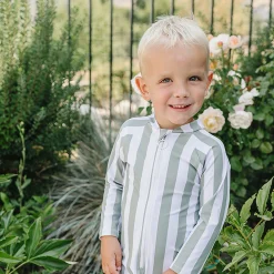 Sage Stripes Uv Sunsuit 3-18m