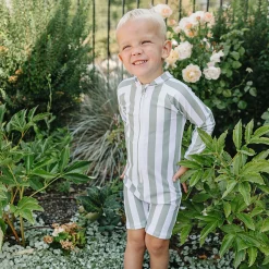 Sage Stripes Uv Sunsuit 3-18m