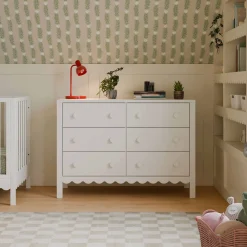 Sammy Scallop 6-Drawers Dresser - White