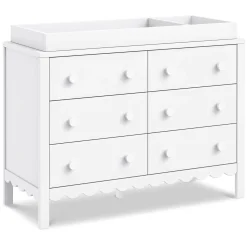 Sammy Scallop 6-Drawers Dresser - White