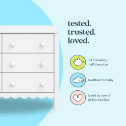 Sammy Scallop 6-Drawers Dresser - White