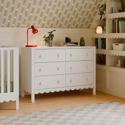 Sammy Scallop 6-Drawers Dresser - White