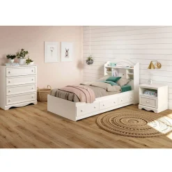Savannah 1-Drawer Nightstand - Pure White