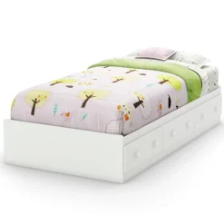 Savannah Twin Mates Bed with 3 Drawers - Pure White