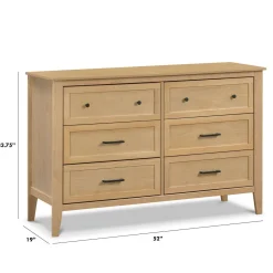 Sawyer Farmhouse 6-Drawer Dresser - Honey