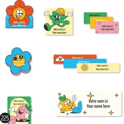 School Name Labels - Retro