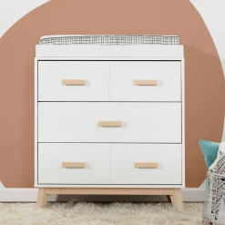 Scoot 3-Drawer Changer Dresser - White / Washed Natural