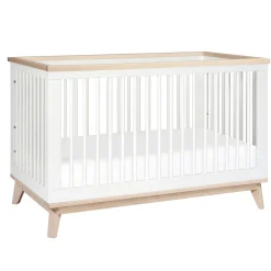 Scoot 3-in-1 Convertible Crib - White / Washed Natural
