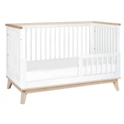 Scoot 3-in-1 Convertible Crib - White / Washed Natural