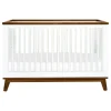Scoot 3-in-1 Convertible Crib - White / Walnut