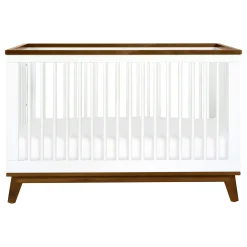 Scoot 3-in-1 Convertible Crib - White / Walnut