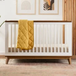 Scoot 3-in-1 Convertible Crib - White / Walnut