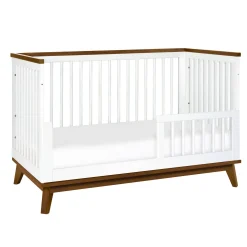 Scoot 3-in-1 Convertible Crib - White / Walnut