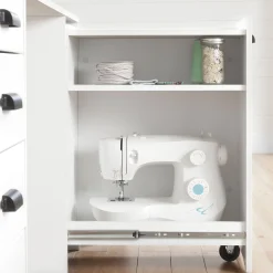 Sewing Craft Table and Storage - Artwork Pure White