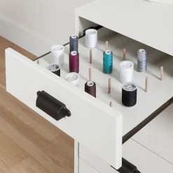 Sewing Craft Table and Storage - Artwork Pure White