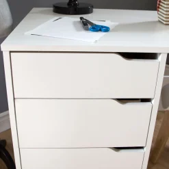 Sewing Craft Table on Wheels - Crea Pure White