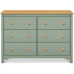 Shea 6-Drawer Dresser - Light Sage and Honey