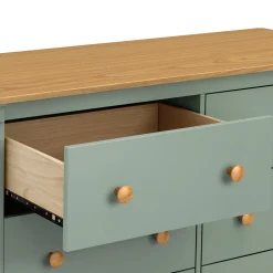Shea 6-Drawer Dresser - Light Sage and Honey
