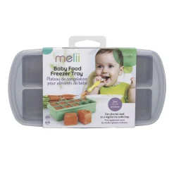 Silicone Baby Food Freezer Tray with Lid - Grey