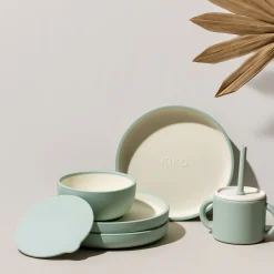 Silicone Suction Bowl with Lid - Sage