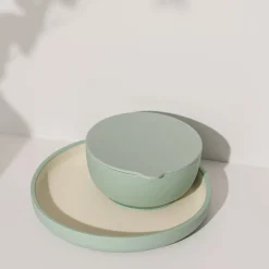 Silicone Suction Bowl with Lid - Sage