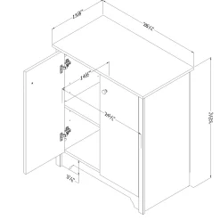 Small 2-Door Storage Cabinet - Vito Pure Black