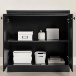 Small 2-Door Storage Cabinet - Morgan Pure Black