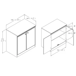 Small 2-Door Storage Cabinet - Morgan Pure Black