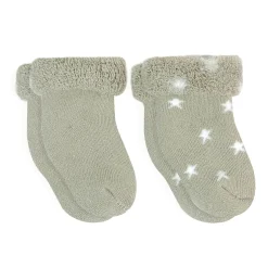 Socks 2pk Nb Terry Sage Stars