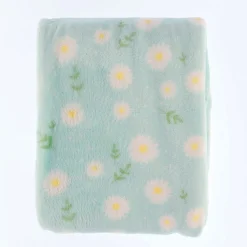 Soft Flannel Blankets Daisies - Blue