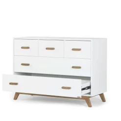 Soho 5-Drawer Dresser - White / Walnut