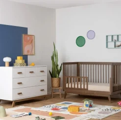 Soho 5-Drawer Dresser - White / Walnut