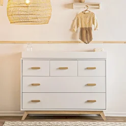 Soho 5-Drawer Dresser - White / Natural
