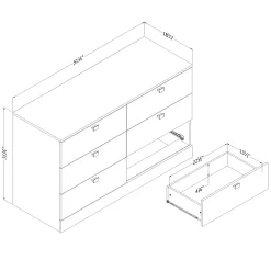 Spark 6 Drawer Chest - White