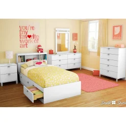 Spark Twin Bookcase Headboard - Pure White