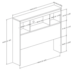 Spark Twin Bookcase Headboard - Chocolate