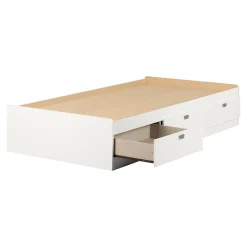 Spark Twin Mates Bed with Drawers - Pure White