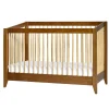 Sprout 4-in-1 Convertible Crib withToddler Bed Conversion Kit - Chestnut / Natural