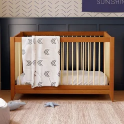 Sprout 4-in-1 Convertible Crib withToddler Bed Conversion Kit - Chestnut / Natural
