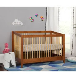 Sprout 4-in-1 Convertible Crib withToddler Bed Conversion Kit - Chestnut / Natural