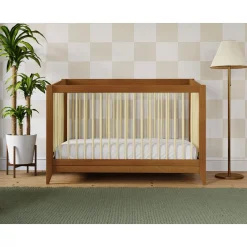 Sprout 4-in-1 Convertible Crib withToddler Bed Conversion Kit - Chestnut / Natural