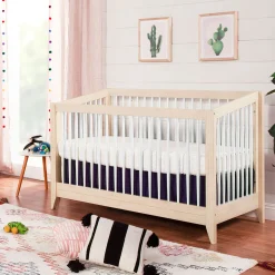 Sprout 4-in-1 Convertible Crib withToddler Bed Conversion Kit - White / Natural