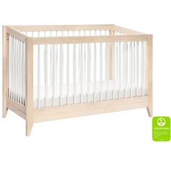Sprout 4-in-1 Convertible Crib withToddler Bed Conversion Kit - White / Natural