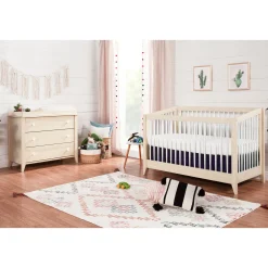 Sprout 4-in-1 Convertible Crib withToddler Bed Conversion Kit - White / Natural