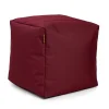 Square Ottoman and Footrest - Bordeaux Red
