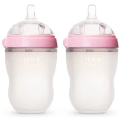 Squeezable Natural Flowing Bottle 8oz Set of 2 - Pink
